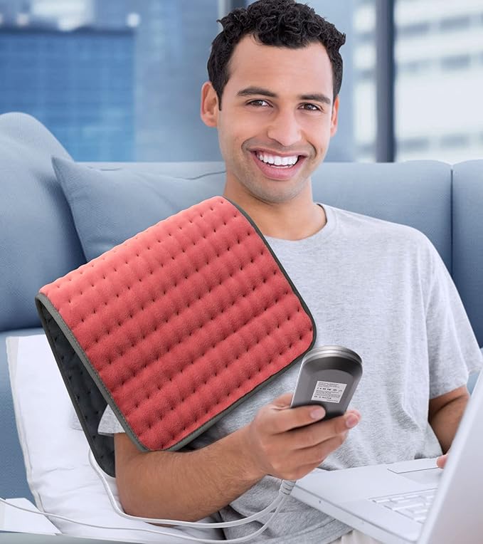 Heating Pad for Back, Neck & Shoulder Pain Relief – 12"x24" Electric Heat Pad, Auto-Off, Machine Washable, Moist/Dry Heat Options – Thoughtful Mother's Day Gifts for Mom, Dad, Women & Men