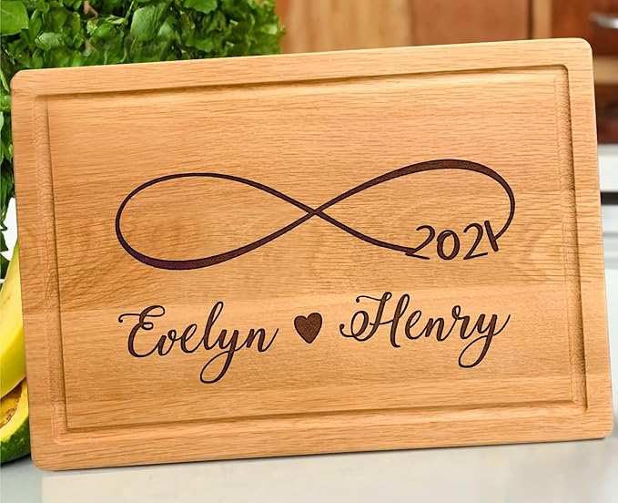 Personalized Cutting Board for Couples 2025, Wedding, Engagement Gifts for Couples, Anniversary, Bridal Shower, Housewarming, Christmas, Customized Ideas for Men, Women, Family