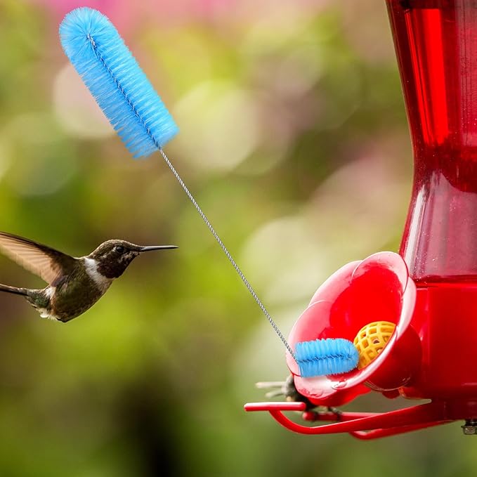 Hummingbird Feeder Cleaning Brush 19 Pieces 3 Size Mini Nylon Double Headed 2 in 1 Hummingbird Brush Hard to Reach Places Tiny Cleaning Kit(Blue)