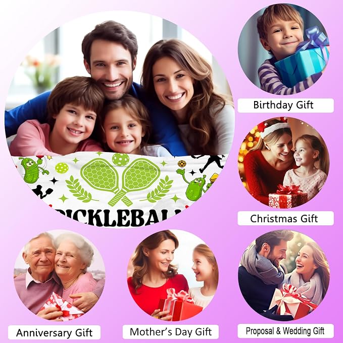 Pickleball Blanket Gifts for Girls Women Pickleball Accessories Blankets and Throws Plush Flannel Bedding Stuff Gifts for Women Kids Boys Teens Adults Birthday Party Decorations Room Decor 60"X50"