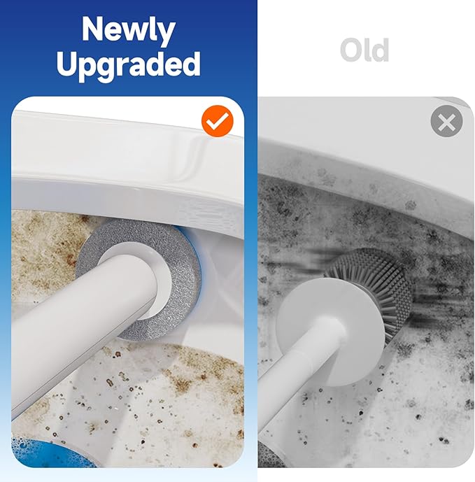 CTIME Disposable Toilet Brushes - Toilet Cleaning Brush Heads, Brush Holder, Storage Box, and 18 Replacement Cleaning Brush Heads for Bathrooms and Toilets.