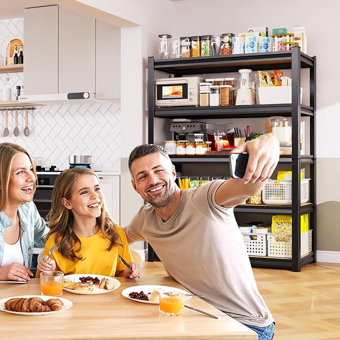 71.1''H Storage Shelves, Easy to install Garage Shelving,Adjustable Heavy Duty Shelving Unit,5t Tall Garage Shelves，Metal Standing Shelf Units,Utility Rack For Kitchen Warehouse Industrial Basement