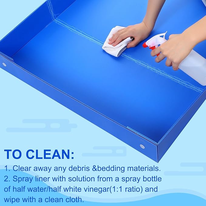Thyle 2 Pcs Guinea Pig Cage Liner Corrugated Plastic Cage Liner Base 2 x 4 Panel Size 55" L x 27" w Guinea Pig Cages Bottom for Small Animals Hedgehogs Rabbits Cages Tray Blue