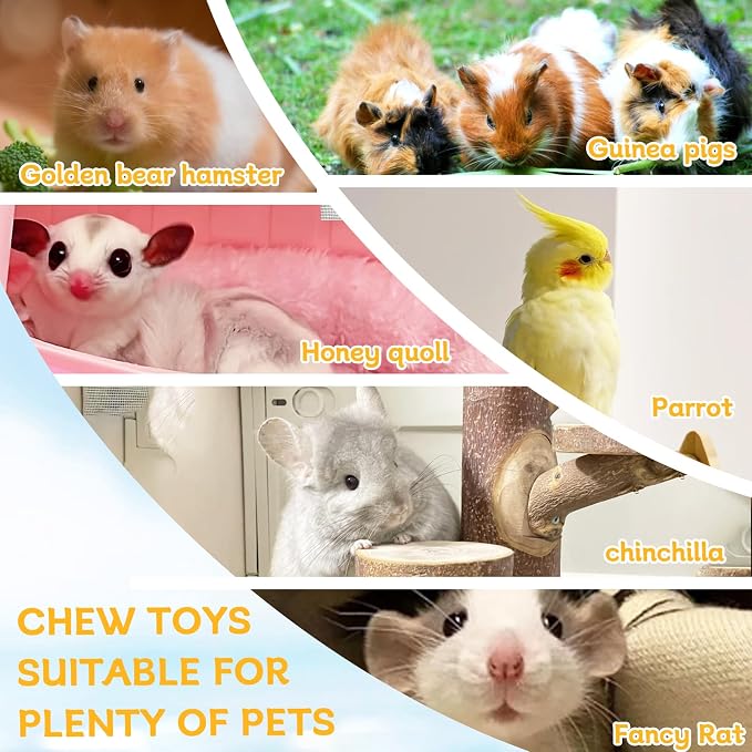 Hamster Platform Chinchilla Ledge Chew Toys with Lava Stone Block for cage | Wooden Climb Rest Shelf, Nail Trimming Bird Perch, Teeth Grinding Toys for Gerbil Mouse Parakeets Budgie Rat Cage Accessories