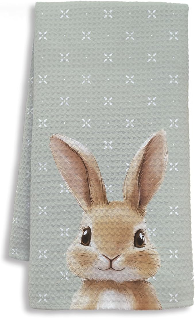 Cute Bunny Bathroom Hand Towels, Kids Bathroom Decor, Rabbit Lovers Gifts, Forest Bunny Nursery Decorative Hand Towels for Kids Bath Room Washroom Toilet, 16x24 Inch