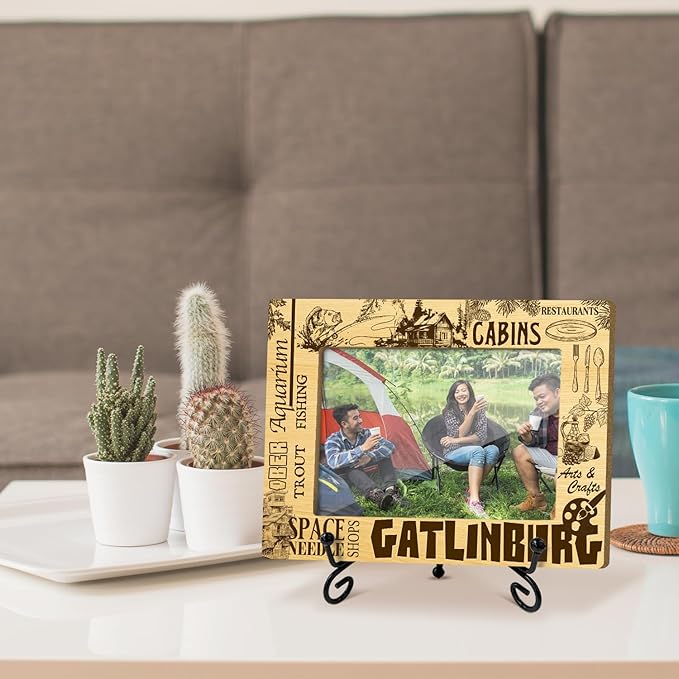 Fishing Picture Frame Wood Photo Frame for Friends Men Women, Farmhouse Tabletop Display 4 x 6 Picture Frame Father’s Day Vacation Gifts for Lake Lover Daughter Son, Lake House Holiday Decorations -17