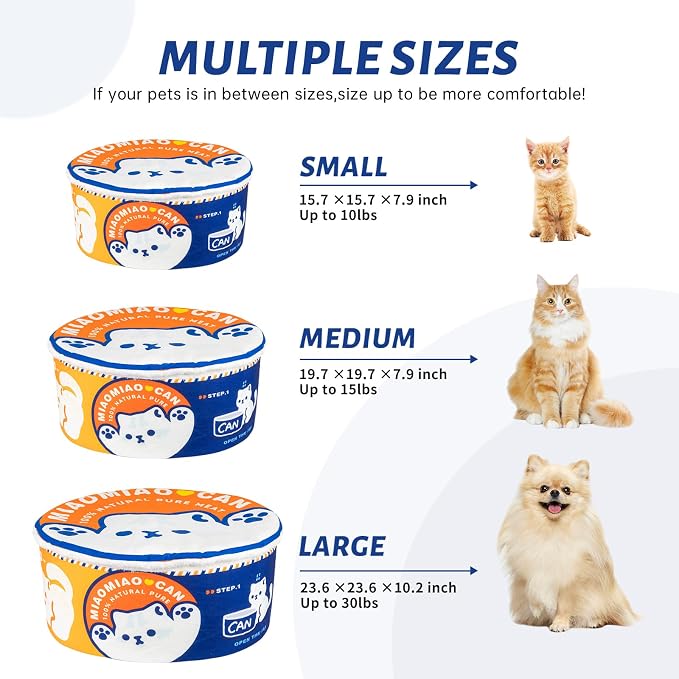 寵幸 Ramen Noodle Cat Bed, Soft Warm Washable for Cats Dogs | Creative Pet Nest, Indoor Use, Removable Cushion, Multi-Size Fit, Dog & Cat Dual Use