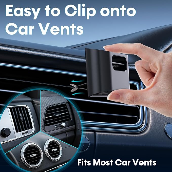 Compact Car Air Purifier- Easy Install Portable Filter-Free Odor Eliminator for Smoke, Pet Odors and VOCs, Silent Operation, Universal Vent Clip for Car by Yakry
