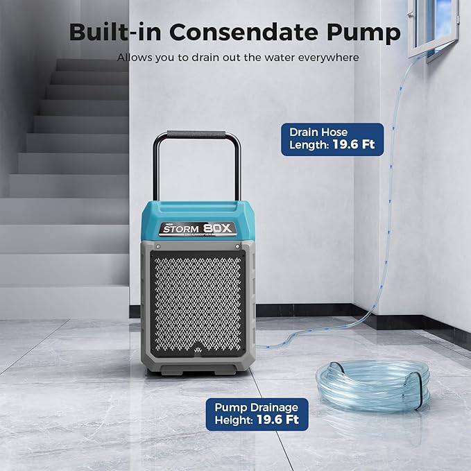 ALORAIR LGR Commercial Dehumidifier with Pump & Drain Hose, Portable Industrial Dehumidifiers with Wheels for Water Damage Restore, Basement, Garage, 5 Years Warranty