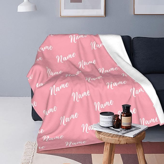 Personalized Baby Blankets for Girls Boys, Custom Baby Blanket with Name, Customized Baby Blanket Gifts for Kids Newborn for Birthday Christmas