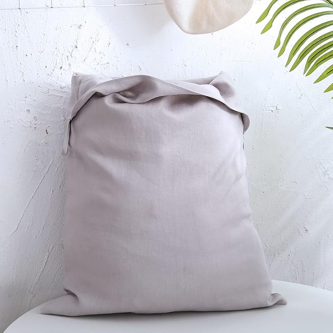 Amazhiyu Pure Linen Over The Door Laundry Hanging Hamper Bag for Holding Dirty Clothes and Saving Space Light Grey