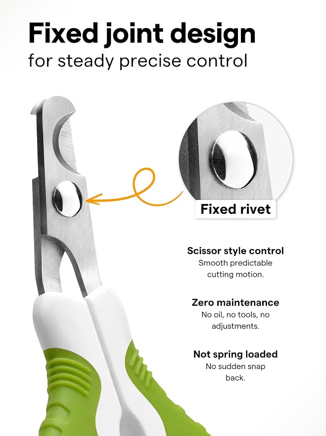 Pet Nail Clippers for Indoor Cats & Small Animals - Precision Angled Blades & Steady Grip - Ideal for Kittens Tiny Dogs Rabbits Birds - Nail Trimmer & Claw Scissors for Home Grooming - eBook + App