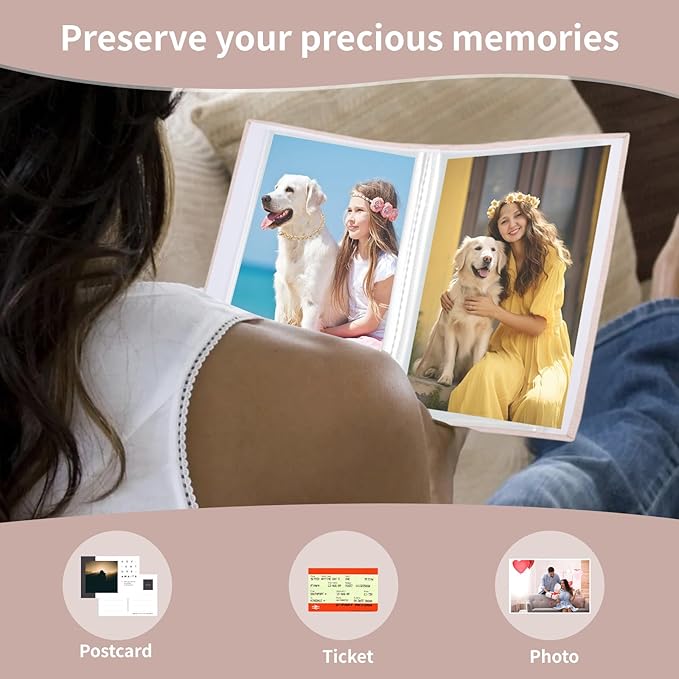 vivinin 2 Pack Photo Album 5x7, Linen Cover Photo Book, Small Photo Album Book for 36 Pockets Hold 72 Pictures, Picture Book for Photos Family Anniversaries Baby Vacations (Off-White)