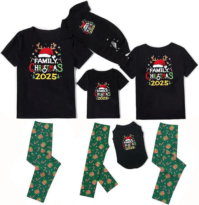 Family Christmas Pajamas Matching Sets Holiday Xmas Party Family Sleepwear Set Jammies for Couples