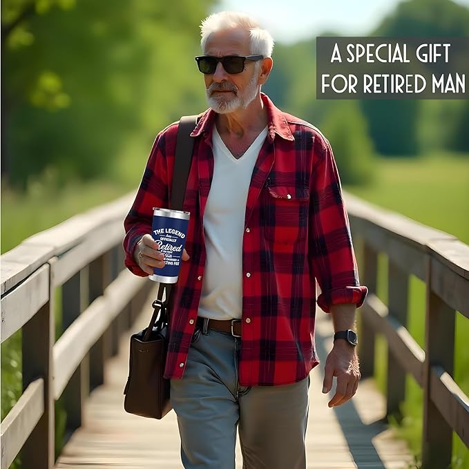 Retirement Gifts for Men - The Legend Has Retired - Retired Tumbler for Dad, Him, Man, Boyfriend, Husband - 20 Oz Tumbler Best Gift for Retirement Men, Fathers Day, Birthday, Christmas Gifts