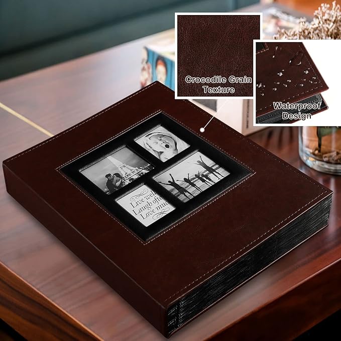 Ywlake Photo Album 4x6 500 Pockets Photos, Extra Large Capacity Family Wedding Picture Albums Holds 500 Horizontal and Vertical Photos Brown
