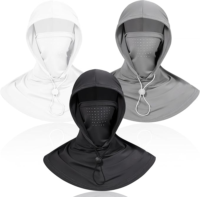 3 Pack Balaclava Sun UV Protection Hood Breathable Full Head Mask Face Cover for Men Women Motorcycle Cycling Fishing