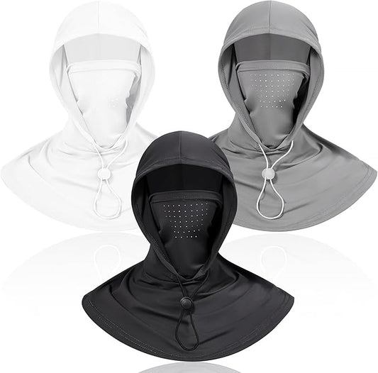 3 Pack Balaclava Sun UV Protection Hood Breathable Full Head Mask Face Cover for Men Women Motorcycle Cycling Fishing