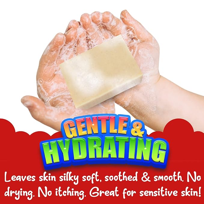 Cactus Honey & Oats Goats Milk Kids Soap, 4oz Wash Bar – Natural Oatmeal Soaps for Kids