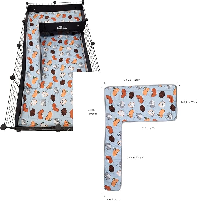 Tater Pets Loft and Ramp Fleece Liner or Kavee C&C Cages (Piggie Party)