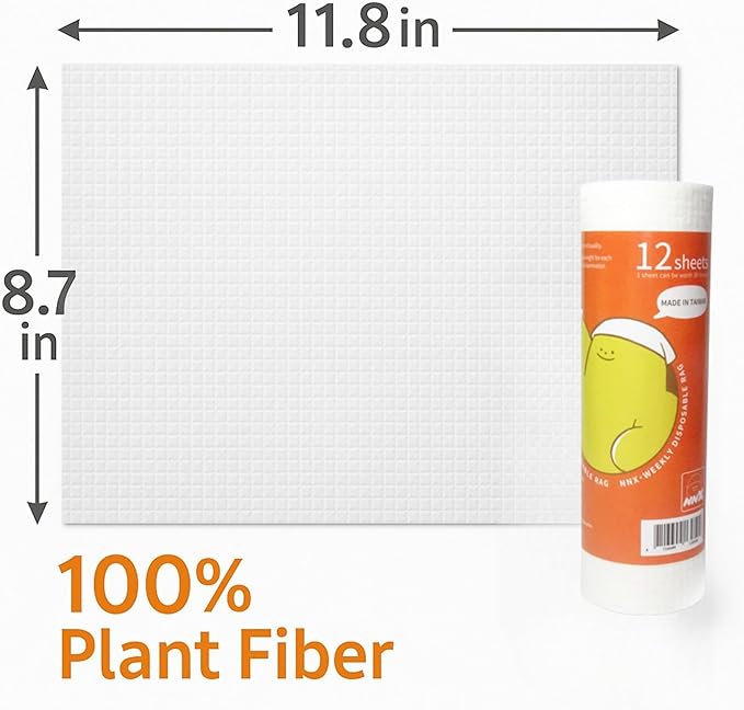 NNX Reusable Paper Towels 12 Count – OEKO-TEX Standard 100 Certified, Plant-Based Fiber, Washable Quick Dry Heavy Duty Kitchen Rags & Dish Cloths for Multi-Purpose Cleaning