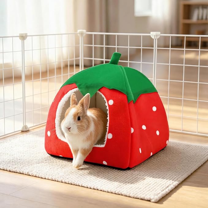 Guinea Pig Hideout, 2 Pack Dwarf Rabbit House Bed | Cozy Hide-Out for Hedgehog Chinchilla Ferret & Other Small Animals, Cage Accessories