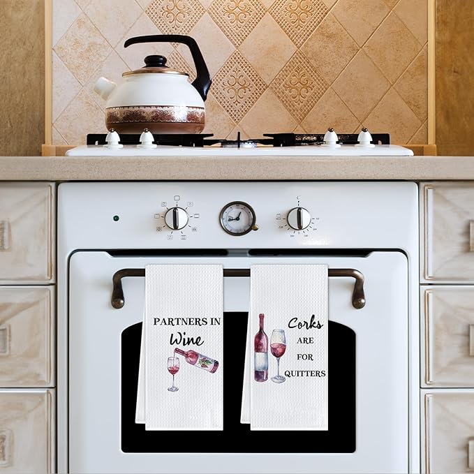 Funny Wine Kitchen Towels, 16 x 24 inches, Set of 2, Section 8