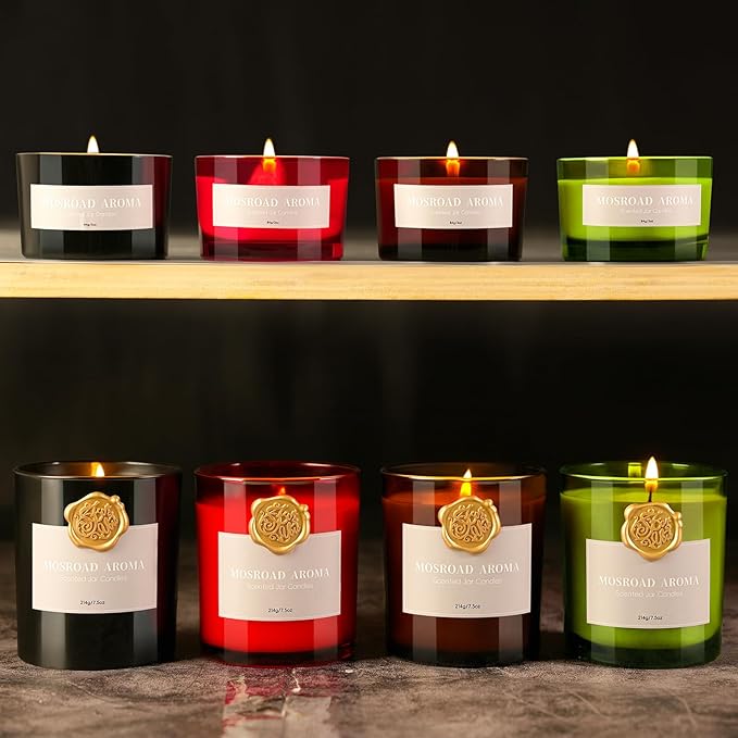 2-Pack Set Fall Scented Candles, Pumpkin Spice Soy Wax Jar Candle for Home, Natural Aromatherapy Candles, Cozy Fall Décor Holiday Fragrance Candle Gift for Women,Men