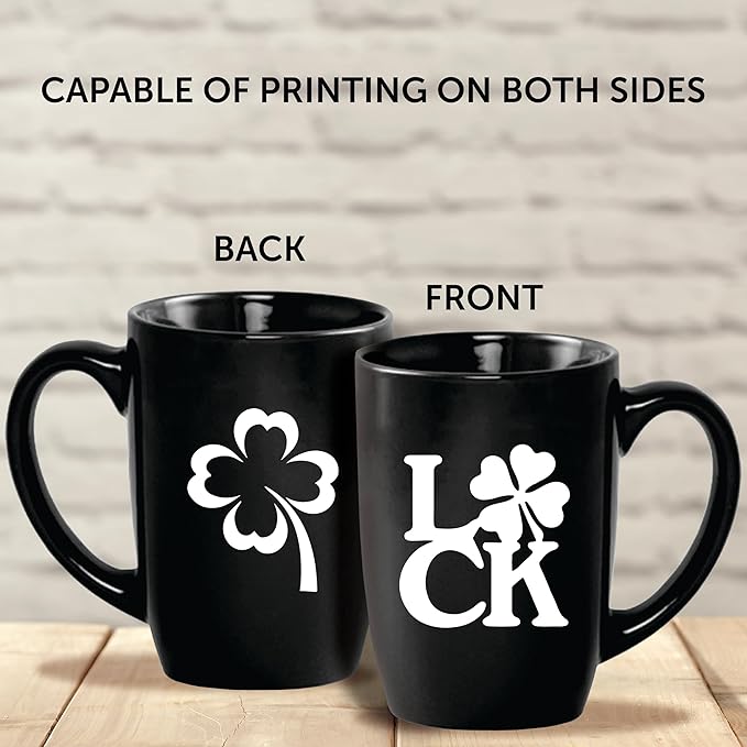 DISCOUNT PROMOS 50 Large Mocha Glossy Ceramic Coffee Mugs Set, 16 oz. - Customizable Text, Logo - Stoneware, Smooth, Durable, C-handle - Black