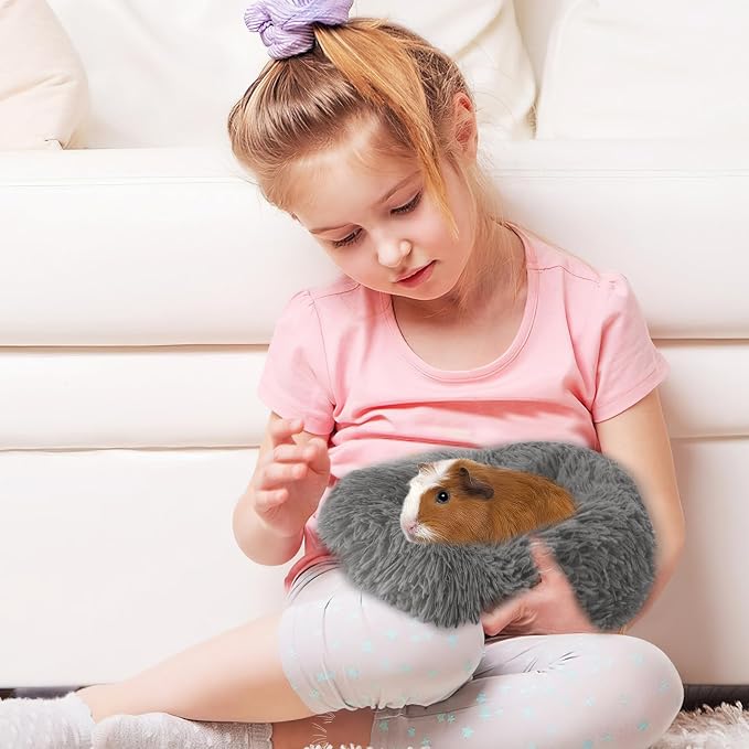 PETKNOWS 2-Pack Winter Guinea Pig Beds Hamster Bed Small Animal Hideout | Thickened Plush and PP Cotton Fabric, Guinea Pig and Hamster Bed, Keeping Warm and Safe, 30cm Size with Inner Cushion