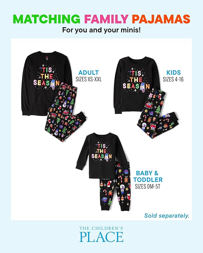 The Children’s Place Family Matching, Christmas and Holiday Pajama Sets, Cotton