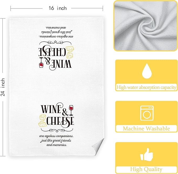 Wine Kitchen Towels, Wine Gifts for Lovers Women, Bar Towels for Home Bar Kitchen, 16x24 Inch