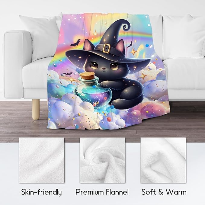 Kids Blankets Blanket Gifts for Cat Lovers - 50x60 Inches Cozy Soft Flannel Throw for Girls