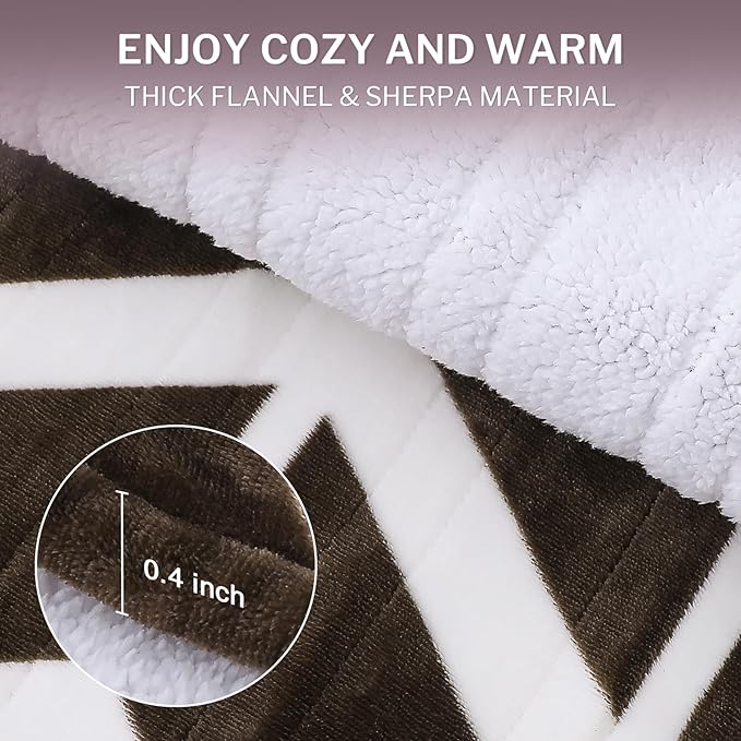 VENTIMI Electric Blanket Heated Throw, 62" x 84" Heated Blanket with 9 Heat Levels & 2 to 10 Hours Auto Off, Fast Heating Blankets with ETL & FCC Certification, Coffee