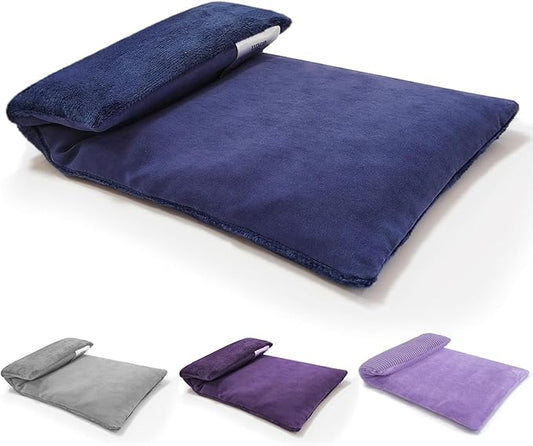 Microwavable Heating Pad with Washable Cover 13x7 Inch Flaxseed Microwave Hot Pack, Lavender Scent, Moist Warm Compress for Relaxation, Non-Electric & Portable