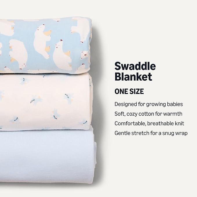 Amazon Essentials x Sofia Grainge Unisex Babies' Swaddle Blanket, Pack of 3