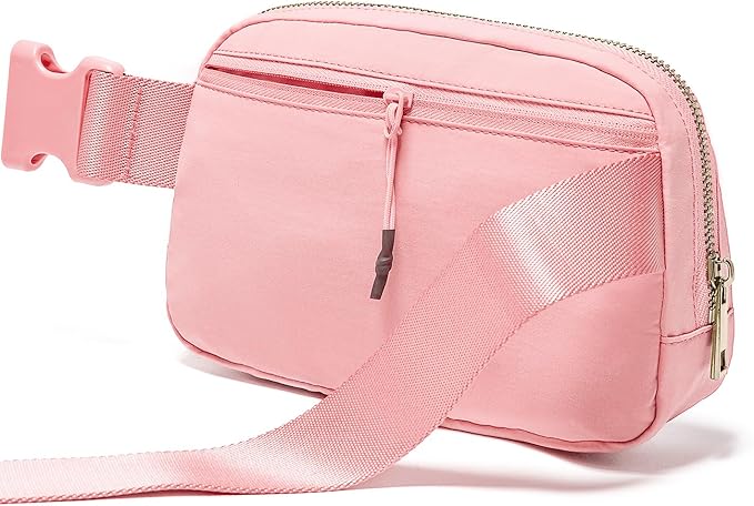 Gitus Belt Bag Fanny Pack Crossbody Bags with Initial Letter Patch Cute Stuff Birthday Gifts for Teenager Girls Trendy Preppy Stuff for Teen Girls Cool Stuff for Teens (Light Pink-E)