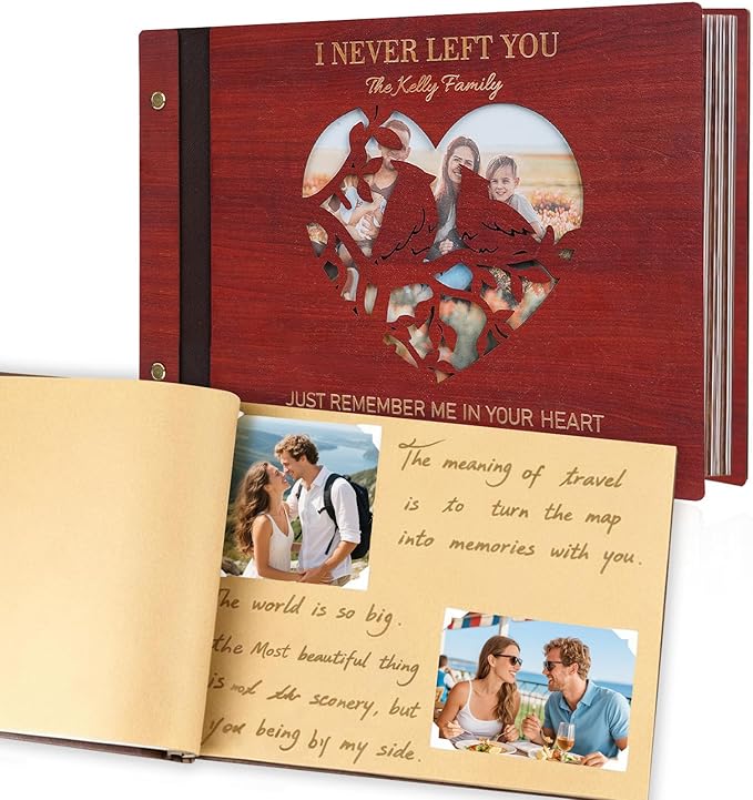 Personalized Photo Album, Custom Family Picture Album, DIY Couples Photo Album, Memorial Guest Book for Keepsakes Christmas, Anniversary, Wedding, Pets, Friend