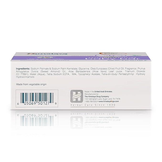 Himalaya Moisturizing Baby Bar, Mild and Moisturizing Bar Soap for Baby, 4.41 oz, 3 Pack