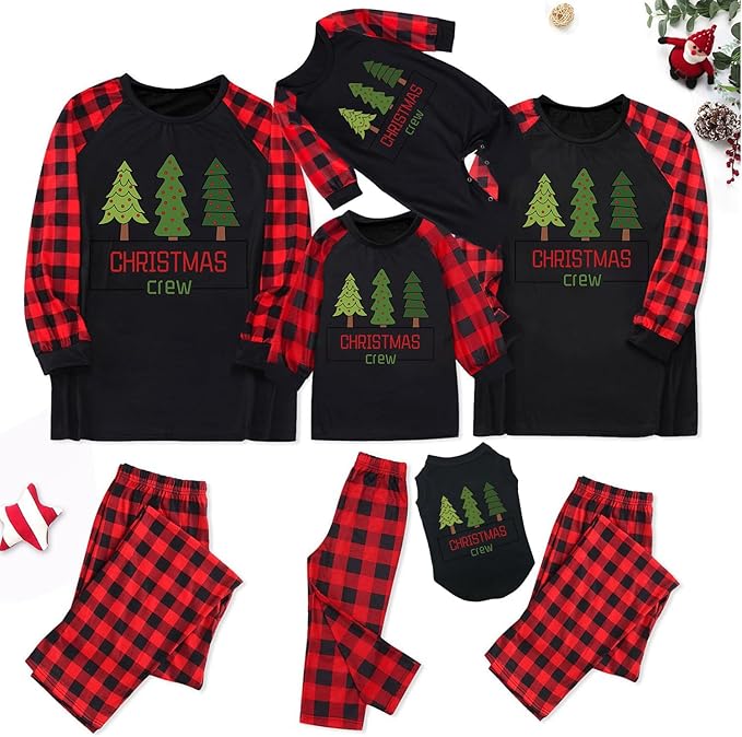 TEERAPHIQUE Christmas Pajamas for Family,Family Holiday Pajamas Matching Sets,Xmas Jammies for Couples