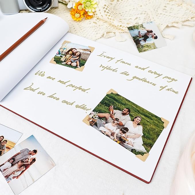 Personalized Photo Album, Custom Family Picture Album, DIY Couples Photo Album, Memorial Guest Book for Keepsakes Christmas, Anniversary, Wedding, Pets, Friend