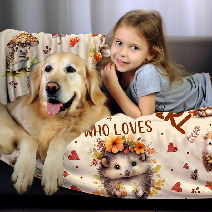 Hedgehog Blanket Gifts for Kids Women Girls,Hedgehogs Accessories Stuff Cute Animal Throw Blankets,Hedgehogs Gifts for Hedgehog Lovers Adults 60"x50"