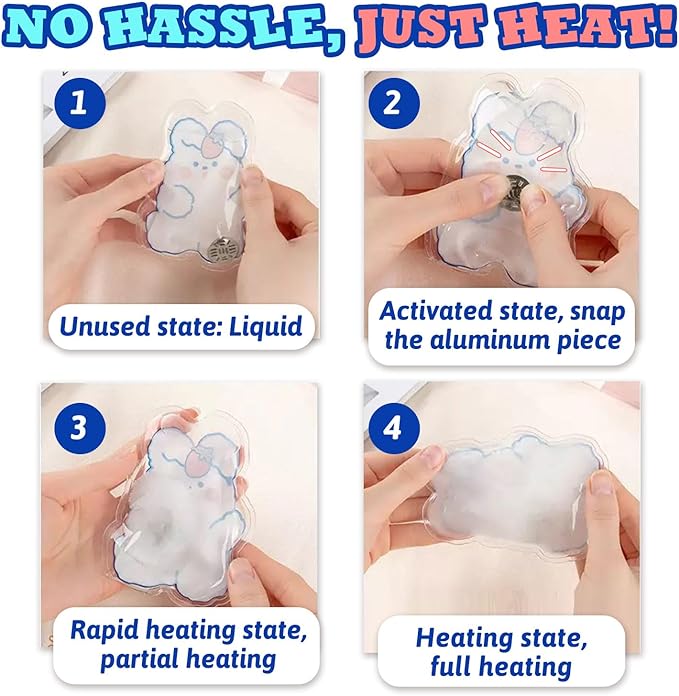 8 PCS Reusable Hand Warmers, Reusable Heat Packs，Cute Heating Pack, Hot Therapy Compress, Reusabl Heating Pad for Pain Relief and Camping, Outdoor & Portable
