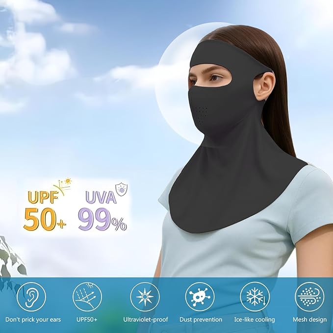 PROUDDEMON Summer Sun Protection Women Face Neck Shield Cover, Sun UV Protection Men Face Neck Bandana
