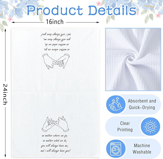 Friendship Gift for Friends, Tea Towel for Female Friends, Water-Absorbent Quick-Drying Dish Towel 16 * 24in
