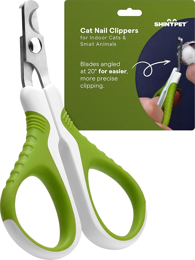 Pet Nail Clippers for Indoor Cats & Small Animals - Precision Angled Blades & Steady Grip - Ideal for Kittens Tiny Dogs Rabbits Birds - Nail Trimmer & Claw Scissors for Home Grooming - eBook + App