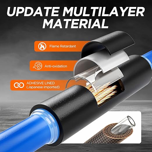 5:1 Heat Shrink Tubing Kit 500 PCS, Industry-Leading 5:1 Ratio Shrink Wrap Tubing Adhesive Lined, Heat Shrink Wire Connectors, Marine Grade Dual Wall, Waterproof Electrical Wire Tube Connectors(Black)