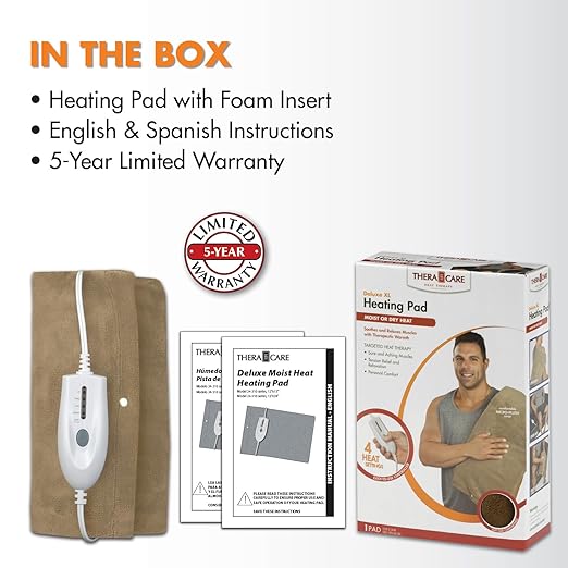 Veridian Healthcare TheraCare Deluxe XL Moist or Dry Heating Pad, Brown, Universal (24-510)