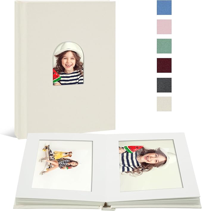 Vienrose Premium Small Photo Album 4x6 for 20 Pictures, Linen Cover Photo Book with Writing Space, Ideal for Wedding Albums, Baby Books, and Travel Journals