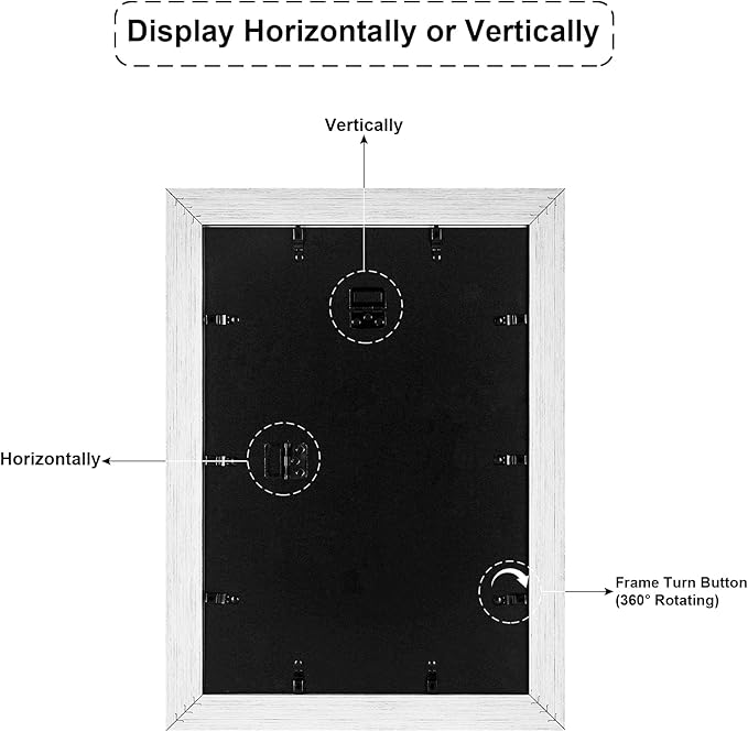 11x16 Picture Frame Display 3 opening Picture Frame 5x7 and 8x10 Collage,Multi Photo Frame with Mat,Plexiglass,Horizontal and Vertical Formats for Wall Decor,Distressed White Wood Grain